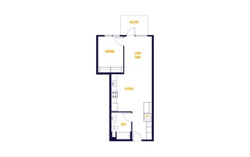 1 Bed/1 Bath-A2.0 B-203 floor plan